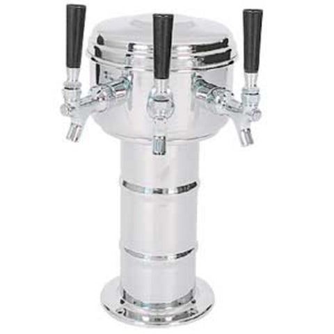 Image of Mini Mushroom Tower - 3 Faucets - Polished Stainless Steel - Glycol Cooled