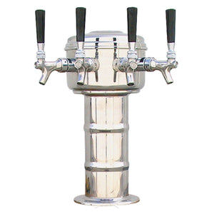 Mini Mushroom Tower - 4 Faucets - Polished Stainless Steel - Air Cooled
