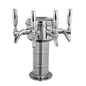 Mini Mushroom Tower - 4 Faucets - Polished Stainless Steel - Glycol Cooled