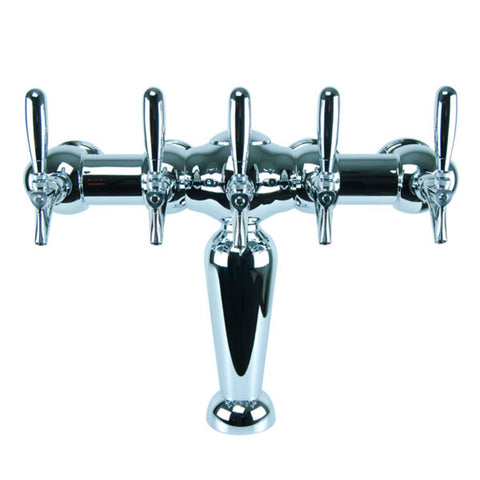 Image of Paris Beer Tower with Illuminated Medallions, 5 Faucet, Chrome Finish, Glycol Cooled
